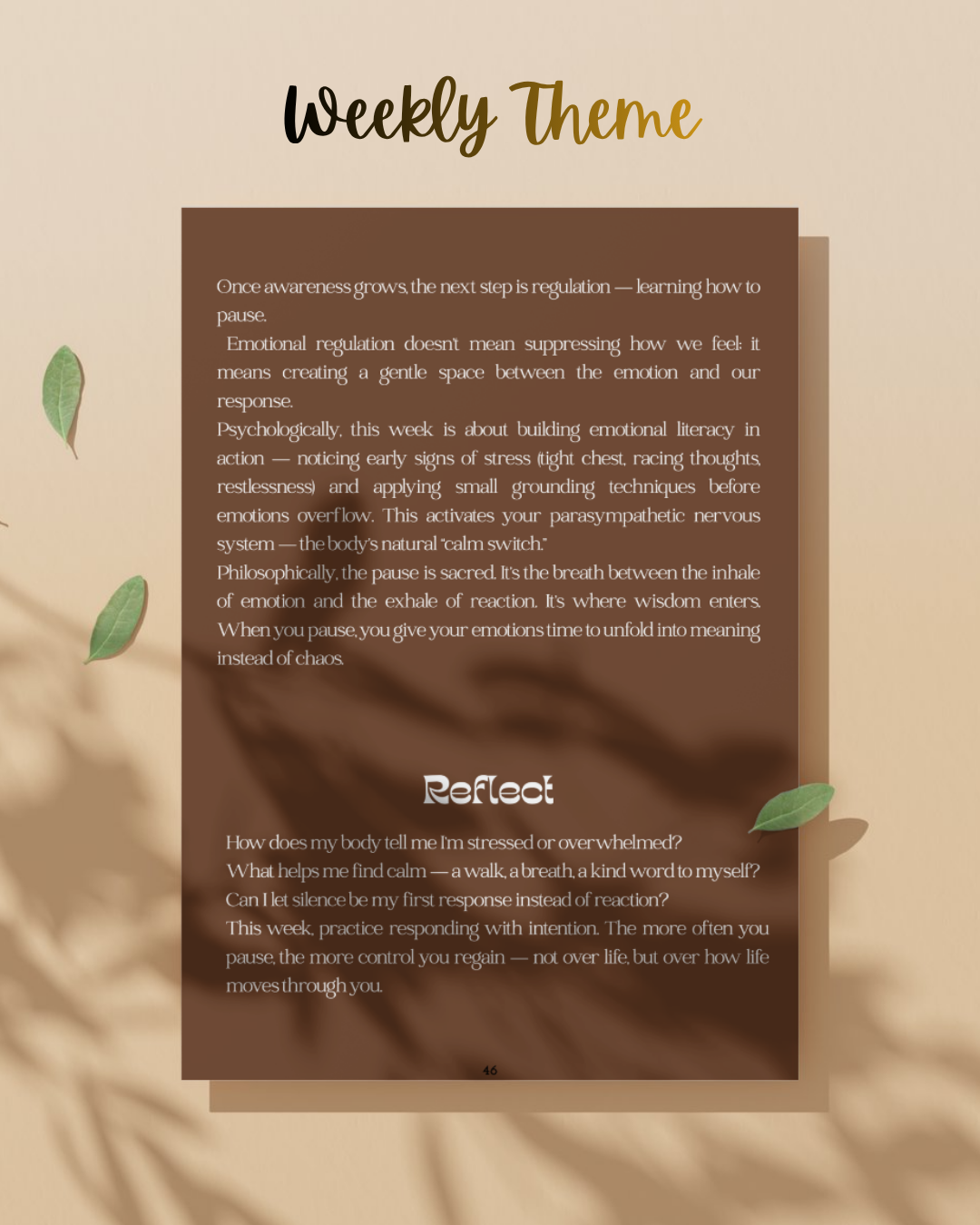 The Emotional Wellness Journal: 4 Weeks of Reflection, Calm & Growth